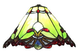 6183 *Tafellamp H43cm met Tiffany kap Ø31cm Green Seashell