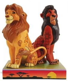 Lion King  "The Proud and The Petuland" Simba & Scar H17cm Jim Shore 6010093, retired * superaanbieding