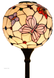 1169 Vloerlamp H188cm met Tiffany kap Ø35cm Pink Butterfly
