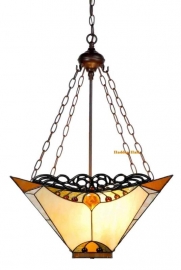 5595 8834 * Hanglamp Tiffany 44x44cm  Amber laatste exemplaren
