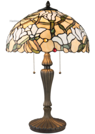 5923 Tafellamp Tiffany H60cm Ø40cm Magnolia