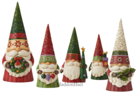 Gnomes Christmas - Set van 5 - H18cm - Jim Shore retired *