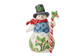 Snowman with Tall Candy Cane * H21cm Jim Shore 6013686