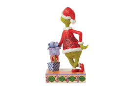 Grinch Leaning on Gifts H20cm Jim Shore 6015218 *