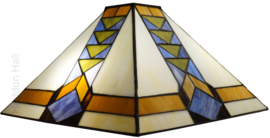 7853 Hanglamp Zwart B90cm met 2 Tiffany kappen 37x37cm Pyramide