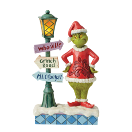 Grinch with Street Sign Lighted H25cm Jim Shore 6012699, retired
