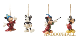 Mickey Mouse Set van 4 Hanging Ornament Jim Shore 6013565 *