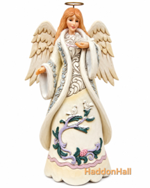 White Woodland Angel with Dove H19cm Jim Shore 6019314 , op voorraad