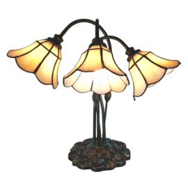 6029 * Tafellamp H63cm  met 3 Tiffany kappen