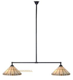 3088 Hanglamp Zwart B90cm met 2 Tiffany kappen Ø41cm Serenity '