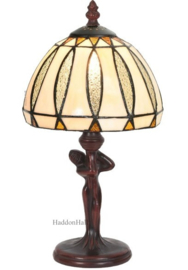 5973 Tafellamp Jugendstil Dame H34cm met Tiffany kap Ø19cm Moanne