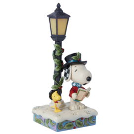 Snoopy Carolling  met Verlichting * H21cm Jim Shore 6015032