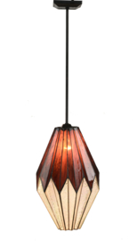 8158 * Hanglamp Zwart met Tiffany Ø28cm Origami