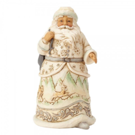 When the Ice Calls  H 14cm Jim Shore White Woodland Santa  4058737 retired, laatste exemplaar *