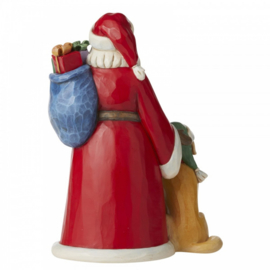 Festive, Furry Friendship -Santa with Dog - H23cm - Jim Shore 6006636 retired uit 2020 laatste exemplaar 