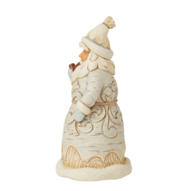 White Woodland Carved Santa with Pipe *  H14cm Jim Shore 6015154