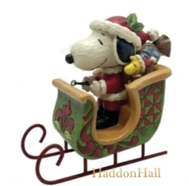 Snoopy & Wiidstock in a Sleigh * H12,5cm Jim Shore 6015038