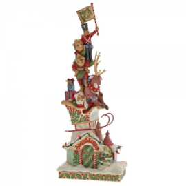 Heaped With Holiday Cheer H36,5cm Lighted Stacked Santa 4060310 retired item, superaanbieding *