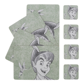Peter Pan - Set van 4 Placemats 21,5x29cm en 4 onderzetters - Enchanting Disney aanbieding