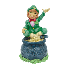 Leprechaun on Pot of Gold H15,5cm Jim Shore 6012263 Ierse Elf , retired item