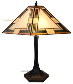 7850 * Tafellamp H54cm met Tiffany kap 37x37cm Indian Summer