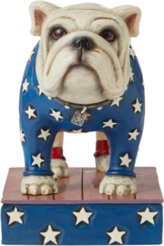 Patriotic Bulldog H9cm Jim Shore 6008788 , retired item from 2015