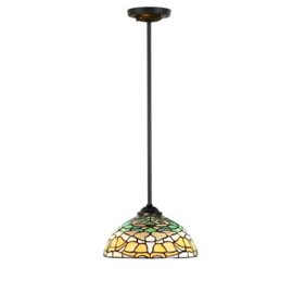 8125 8160 * Hanglamp Zwart met Tiffany kap Ø30cm Campanula