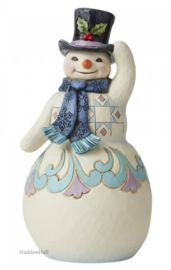 Snowman with Scarf and Top Hat Set van 2 Jim Shore retired *