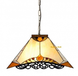 5595 97  * Hanglamp Tiffany  44x44 cm  Amber, laatste exemplaren