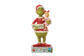 Grinch & Cindy Holding Naughty-Nice Sign H24,5cm Jim Shore 6015212 *