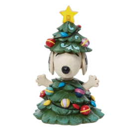 Snoopy Dressed as a Tree * H14cm Jim Shore 6013042 met verlichting.