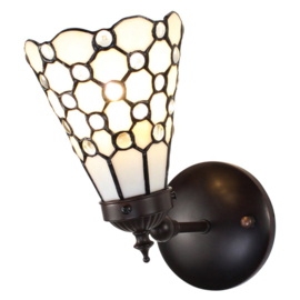 6207 * Wandlamp met Tiffany kap Ø13cm Pearl Creme