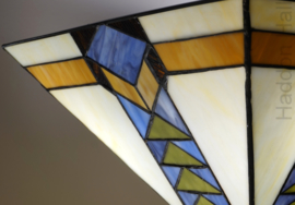 7855 ' Hanglamp met Tiffany kap 37x37cm Pyramide