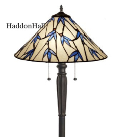5617 Vloerlamp Zwart H160cm met Tiffany kap Ø42cm Blue Life