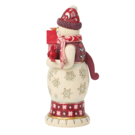 Red & Pink Snowman Nutcracker H17cm Jim Shore 6018906 PREORDER 