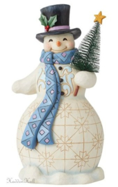 Snowman with Tree H24cm Jim Shore 6011160 retired, laatste exemplaren *