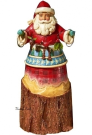 Nature's Noël  24cm Jim Shore 4024280 Kerstman  Lodge Santa  uit 2011 retired , laatste exemplaren *