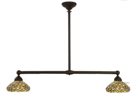 8262 * Hanglamp B90cm met 2 Tiffany kappen Ø27cm Settle Down