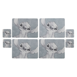 Stitch - Set van 4 Placemats 21,5x29cm  en 4 onderzetters Enchanting Disney