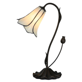 6046 * Bureaulamp Tafellamp Tiffany H43 Ø17cm White Tulip