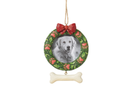 Pet Wreath Frame Dog & Bone Ornament * H8cm Jim Shore 6015516