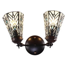 6215 * Wandlamp met 2 Tiffany kappen Ø13cm Celestial Light