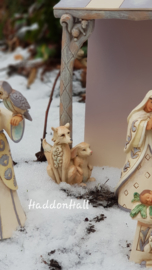 Gesigneerd  24cm White Woodland Nativity 8-delig Jim Shore Kerstgroep Kerststal , signed by Jim in 2018