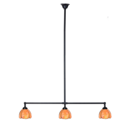 8205 Hanglamp Zwart B90cm met 3 Tiffany kappen Ø17cm Tulipa
