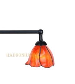 8200 Hanglamp Zwart B90cm met 2 Tiffany kappen Ø17cm Poppy