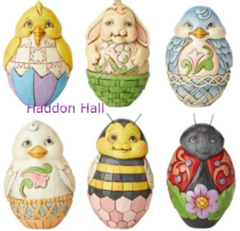 Holiday Eggs Set van 6 Jim Shore eieren 6003620 uit 2016 handpainted paasei egg ei * retired