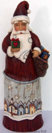 Folklore Santa with Gift H 29cm Jim Shore 6001443 retired laatste exemplaren *