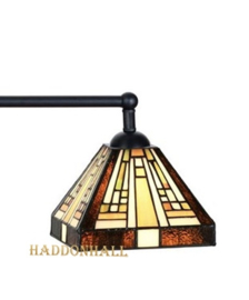 8252 Hanglamp Zwart B90cm met 2 Tiffany kappen 18x18cm Ray of Light