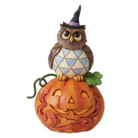 Jack-o-Lantern and Owl Mini Figurine H10,5cm Jim Shore 6006704 retired
