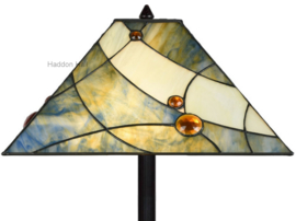 7989 * Vloerlamp Zwart H164cm met Tiffany kap 44x44cm Sky Blue